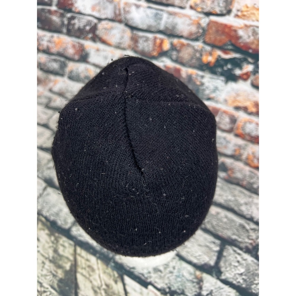 Vtg West Coast Choppers Beanie Black Knit Skull Cap Iron Cross Logo Made in USA - Picture 2 of 3
